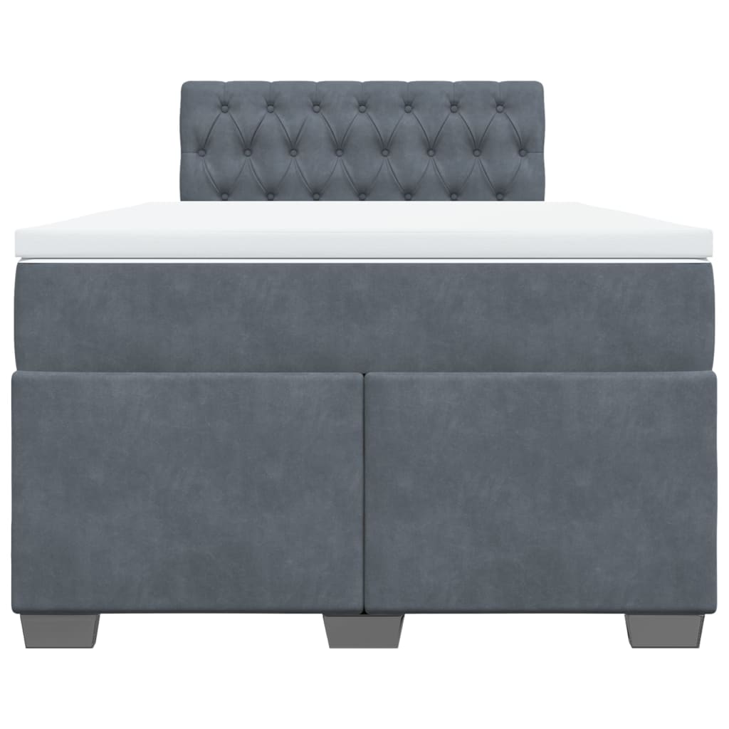 Boxspring met matras fluweel donkergrijs 120x200 cm is nu te koop bij PeponiXL, paradijselijk wonen!