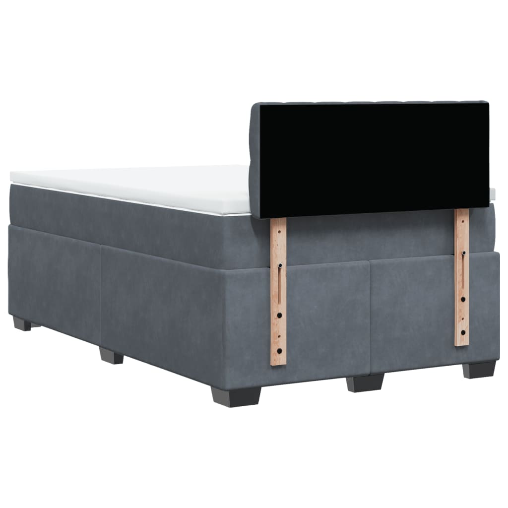 Boxspring met matras fluweel donkergrijs 120x200 cm is nu te koop bij PeponiXL, paradijselijk wonen!