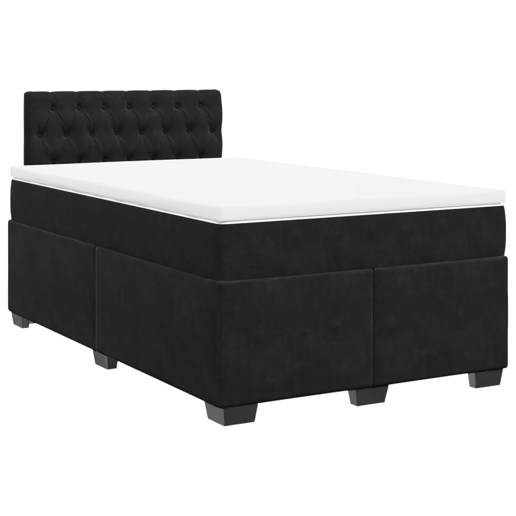Boxspring met matras fluweel zwart 120x200 cm is nu te koop bij PeponiXL, paradijselijk wonen!