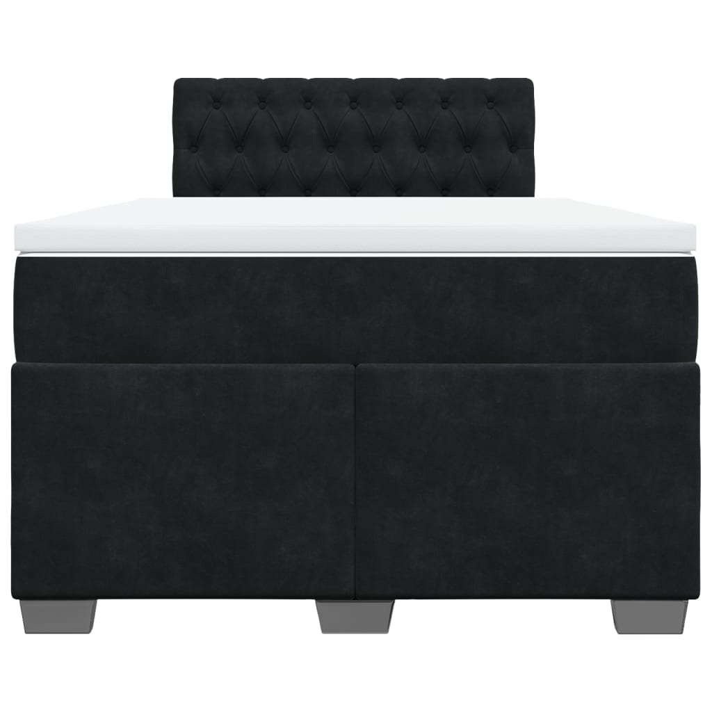 Boxspring met matras fluweel zwart 120x200 cm is nu te koop bij PeponiXL, paradijselijk wonen!