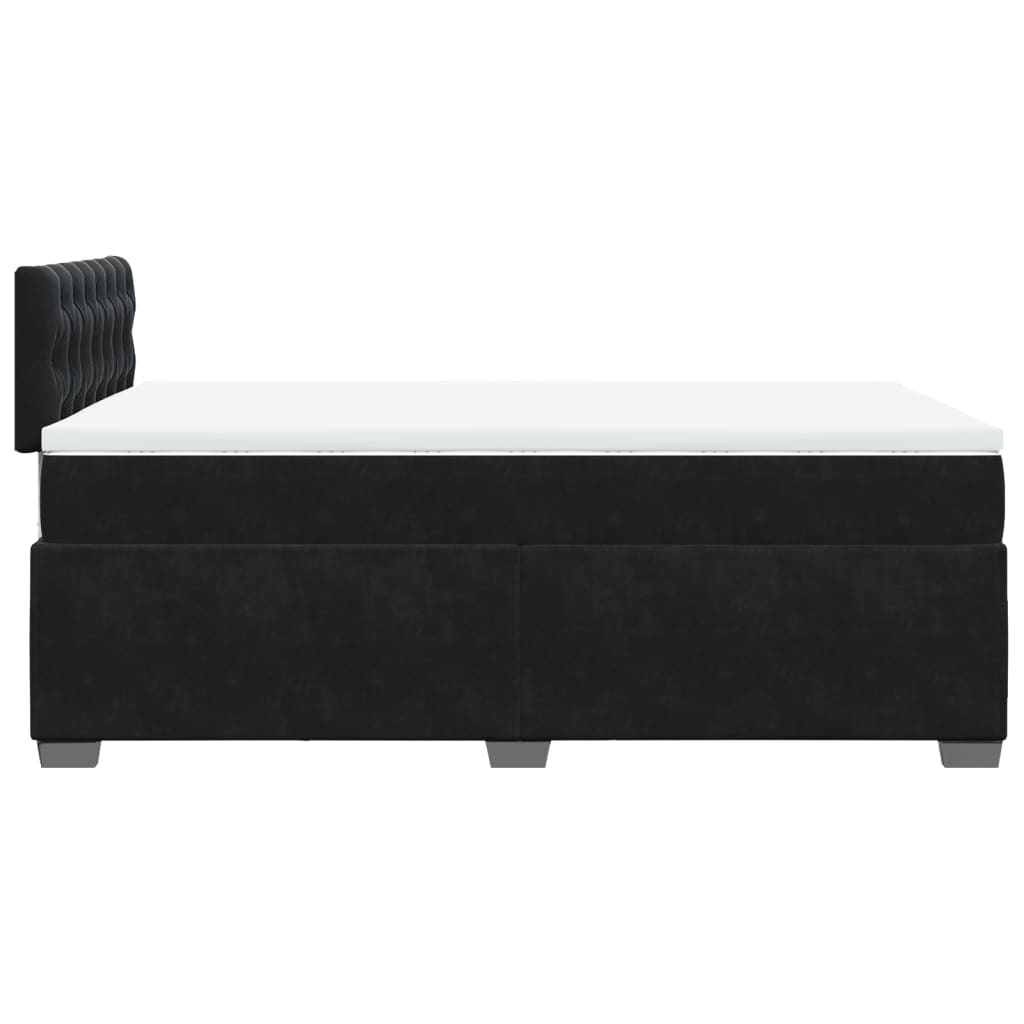 Boxspring met matras fluweel zwart 120x200 cm is nu te koop bij PeponiXL, paradijselijk wonen!