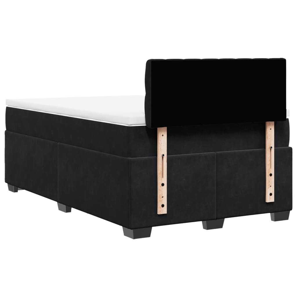Boxspring met matras fluweel zwart 120x200 cm is nu te koop bij PeponiXL, paradijselijk wonen!