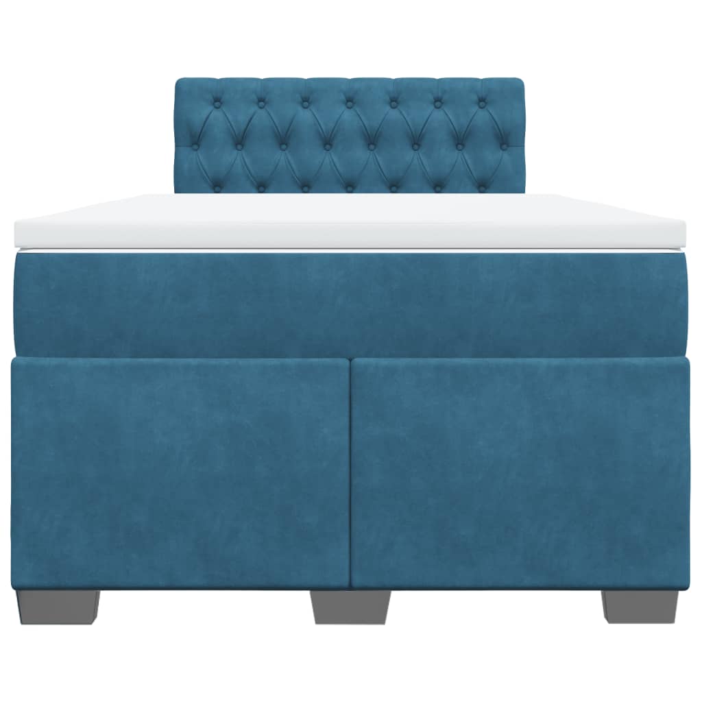 Boxspring met matras fluweel donkerblauw 120x200 cm is nu te koop bij PeponiXL, paradijselijk wonen!
