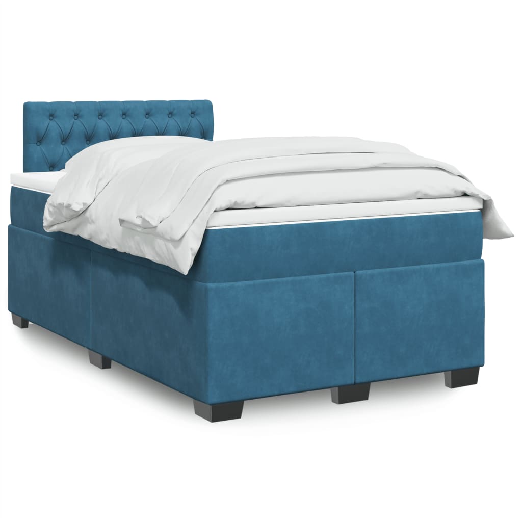 Boxspring met matras fluweel donkerblauw 120x200 cm is nu te koop bij PeponiXL, paradijselijk wonen!