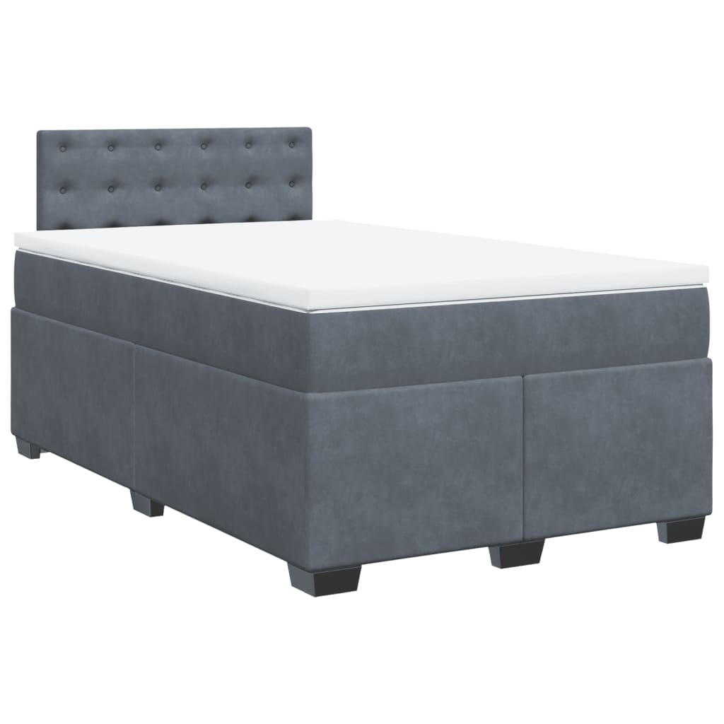 Boxspring met matras fluweel donkergrijs 120x200 cm is nu te koop bij PeponiXL, paradijselijk wonen!