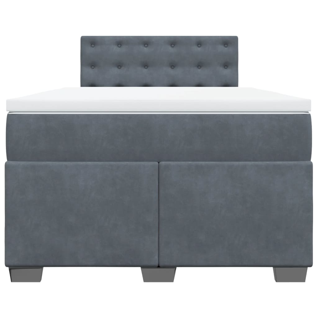 Boxspring met matras fluweel donkergrijs 120x200 cm is nu te koop bij PeponiXL, paradijselijk wonen!