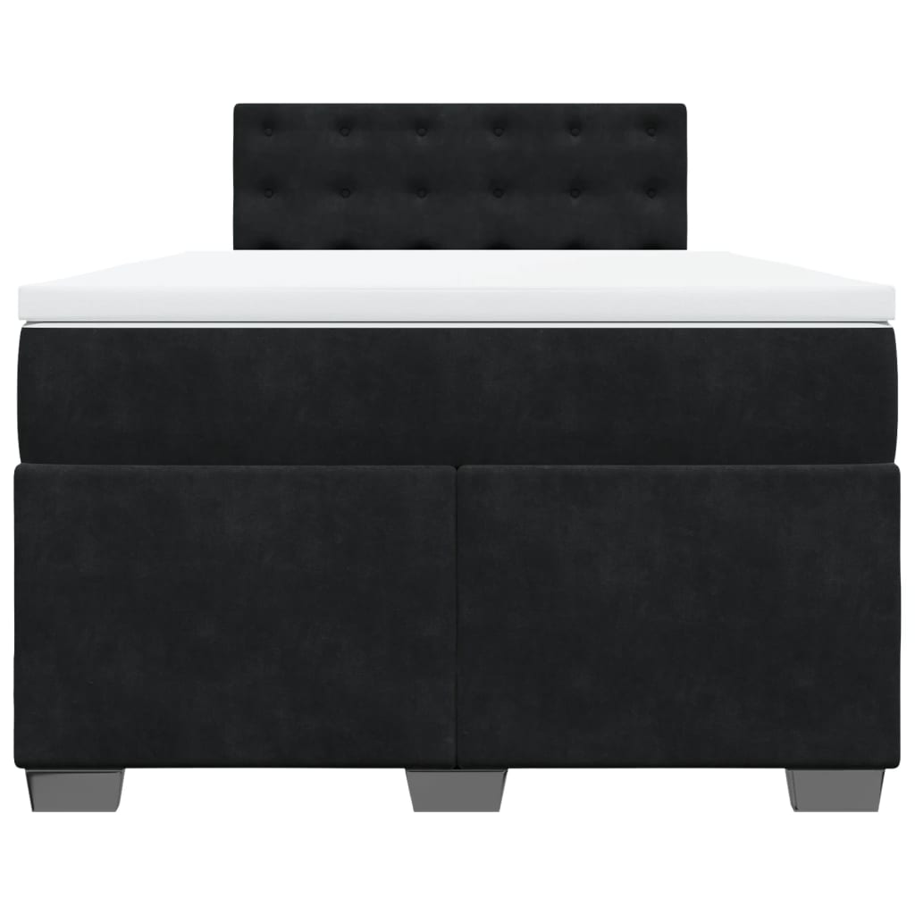 Boxspring met matras fluweel zwart 120x200 cm is nu te koop bij PeponiXL, paradijselijk wonen!