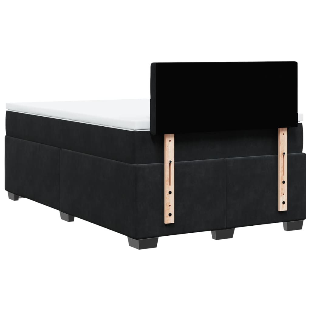 Boxspring met matras fluweel zwart 120x200 cm is nu te koop bij PeponiXL, paradijselijk wonen!