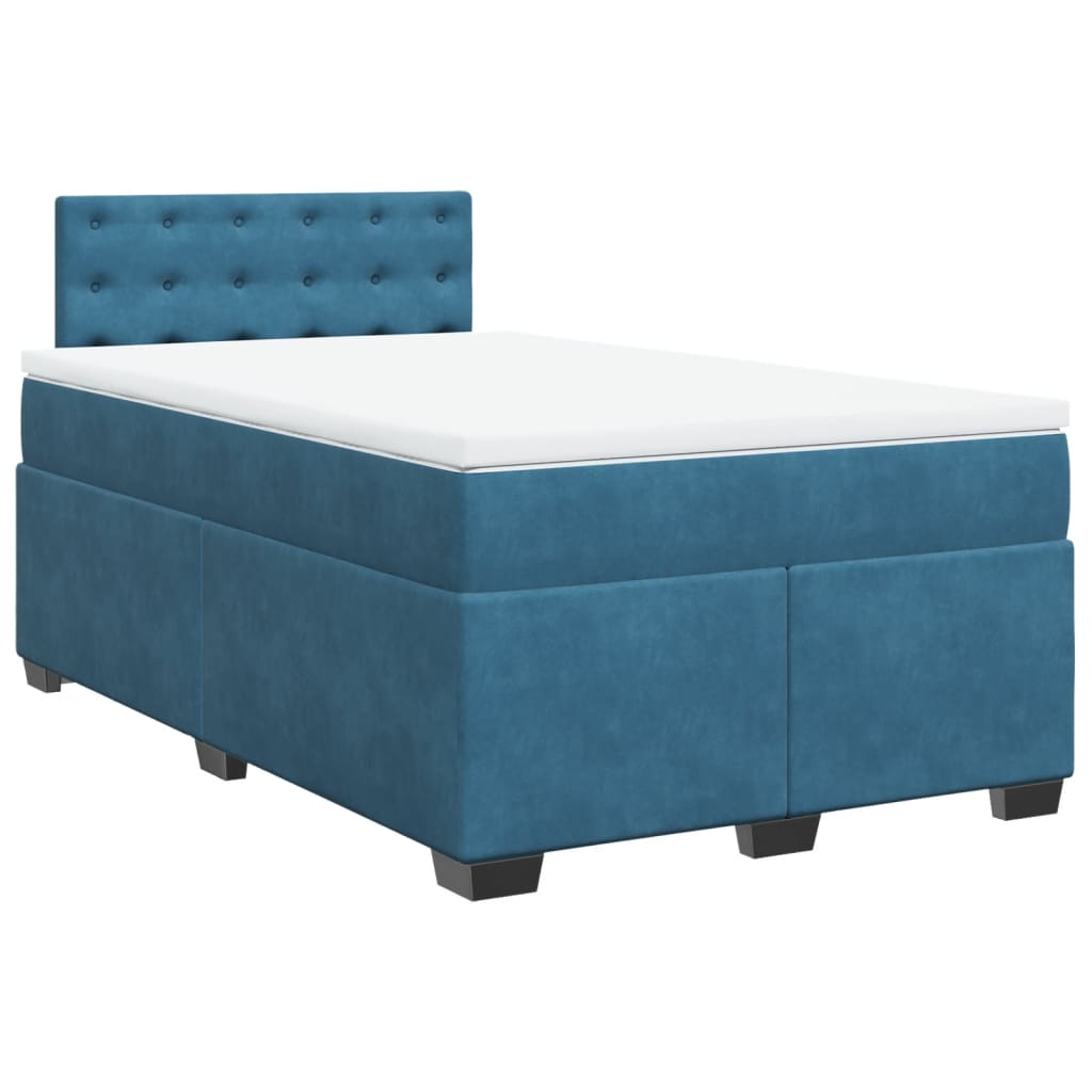 Boxspring met matras fluweel donkerblauw 120x200 cm is nu te koop bij PeponiXL, paradijselijk wonen!