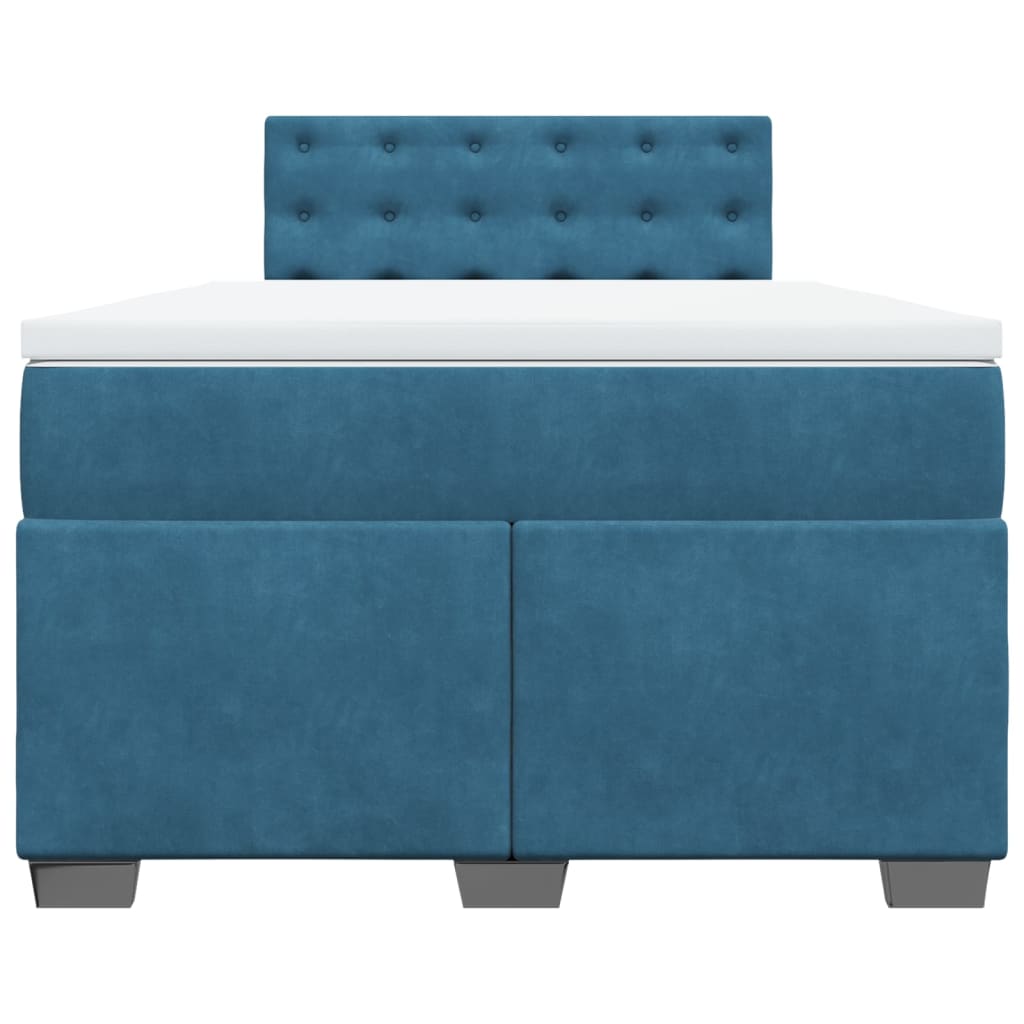 Boxspring met matras fluweel donkerblauw 120x200 cm is nu te koop bij PeponiXL, paradijselijk wonen!