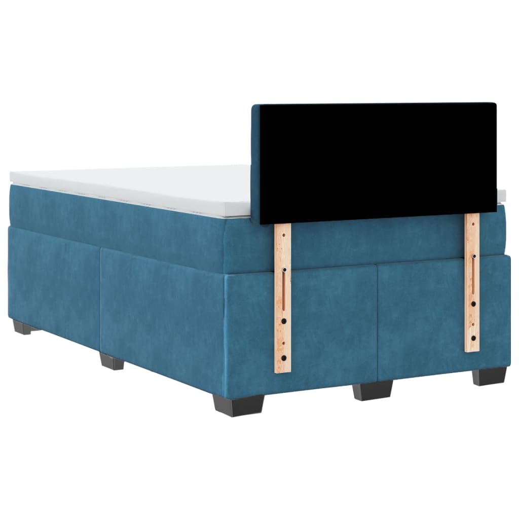 Boxspring met matras fluweel donkerblauw 120x200 cm is nu te koop bij PeponiXL, paradijselijk wonen!