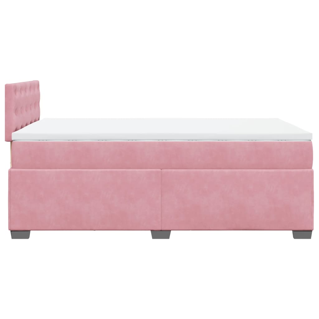 Boxspring met matras fluweel roze 120x200 cm is nu te koop bij PeponiXL, paradijselijk wonen!