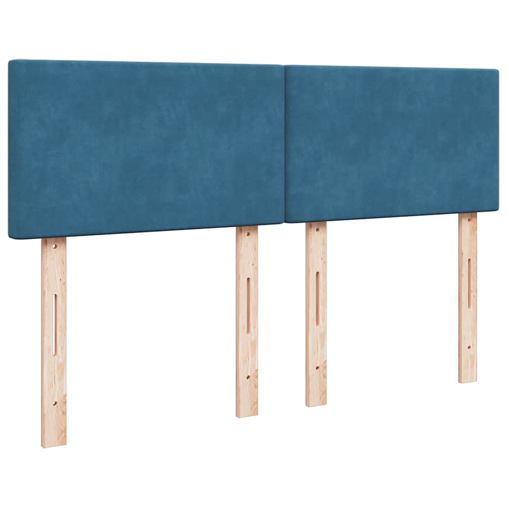 Boxspring met matras fluweel donkerblauw 140x190 cm is nu te koop bij PeponiXL, paradijselijk wonen!