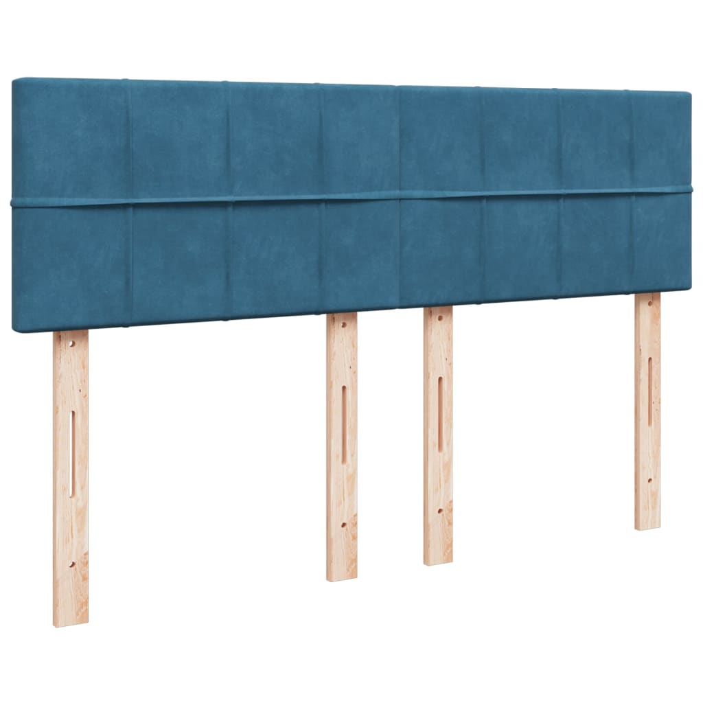 Boxspring met matras fluweel donkerblauw 140x190 cm is nu te koop bij PeponiXL, paradijselijk wonen!
