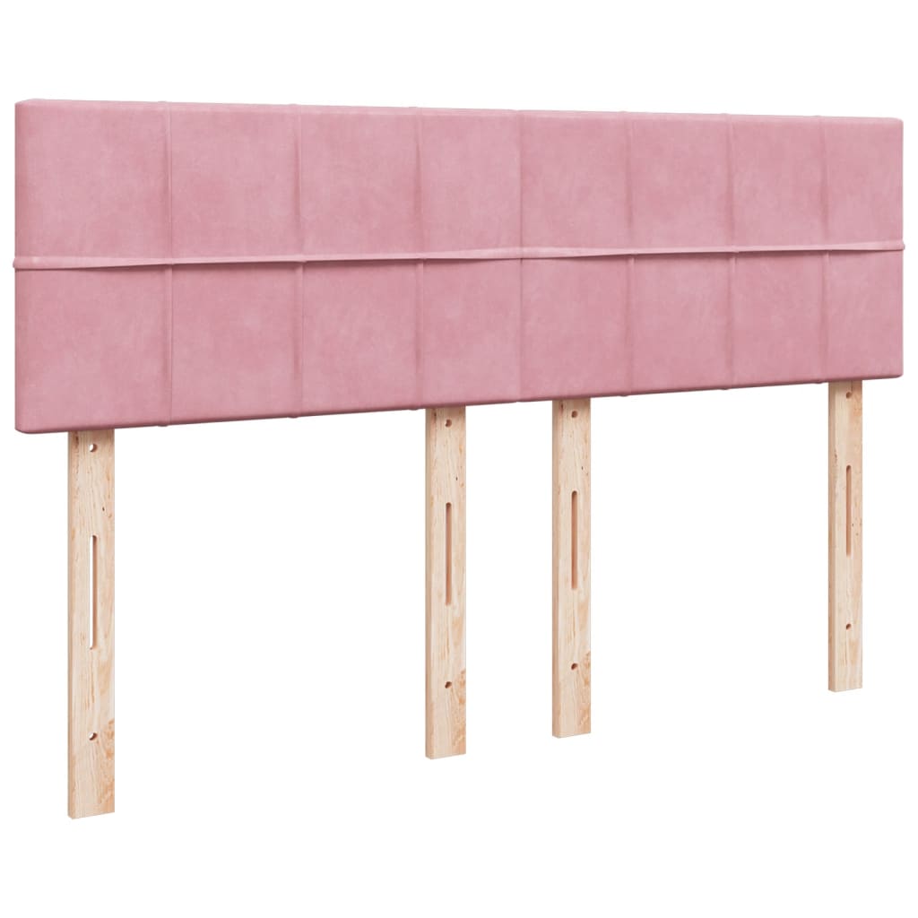 Boxspring met matras fluweel roze 140x190 cm is nu te koop bij PeponiXL, paradijselijk wonen!