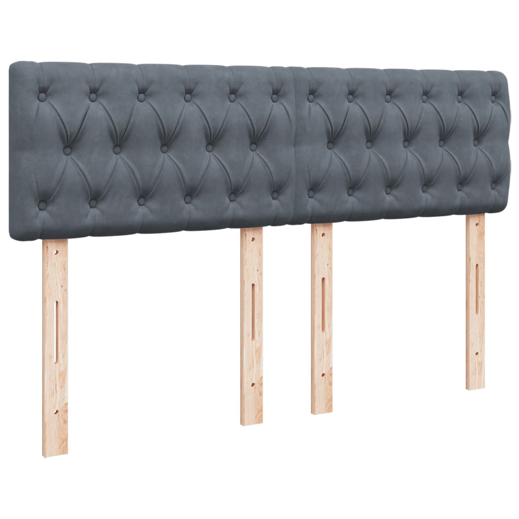 Boxspring met matras fluweel donkergrijs 140x190 cm is nu te koop bij PeponiXL, paradijselijk wonen!