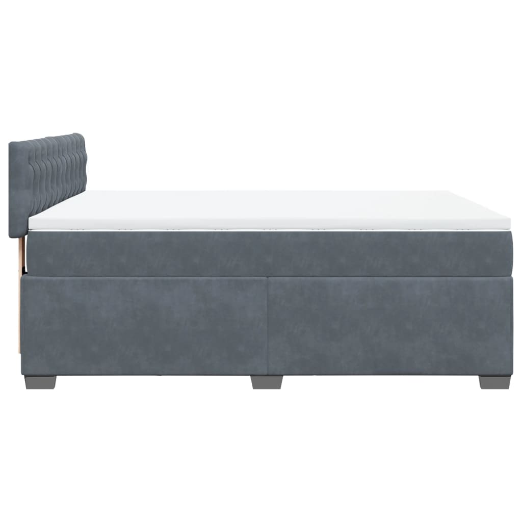 Boxspring met matras fluweel donkergrijs 140x190 cm is nu te koop bij PeponiXL, paradijselijk wonen!
