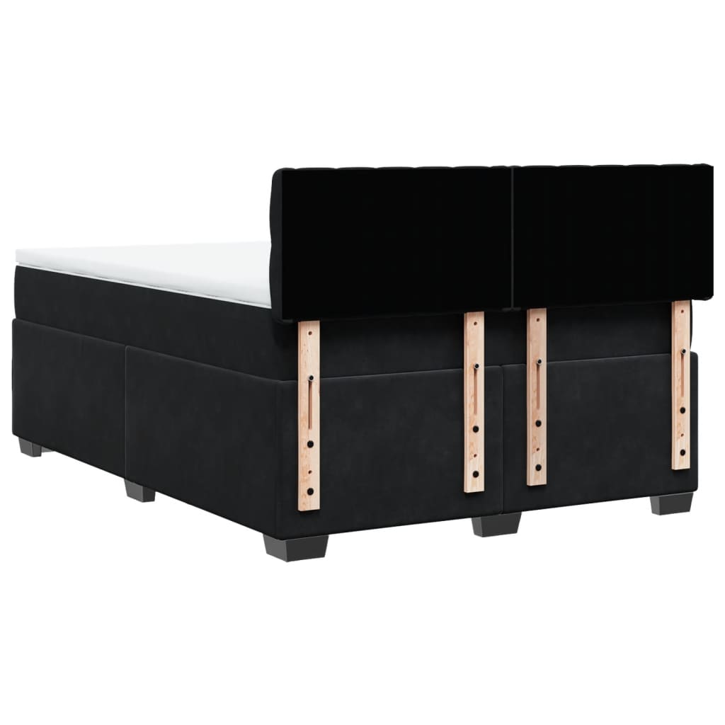Boxspring met matras fluweel zwart 140x190 cm is nu te koop bij PeponiXL, paradijselijk wonen!