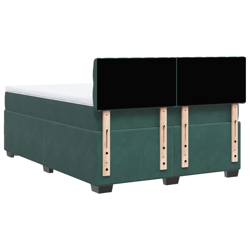 Boxspring met matras fluweel donkergroen 140x190 cm is nu te koop bij PeponiXL, paradijselijk wonen!