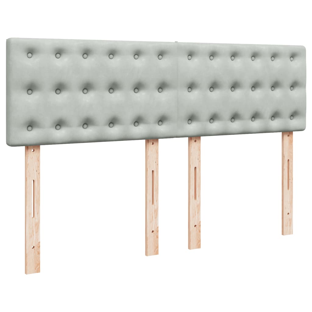Boxspring met matras fluweel lichtgrijs 140x190 cm is nu te koop bij PeponiXL, paradijselijk wonen!
