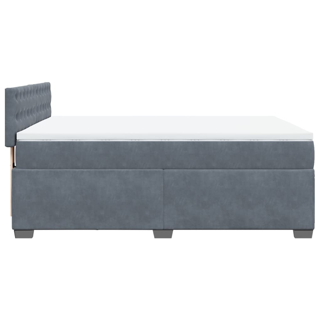 Boxspring met matras fluweel donkergrijs 140x190 cm is nu te koop bij PeponiXL, paradijselijk wonen!