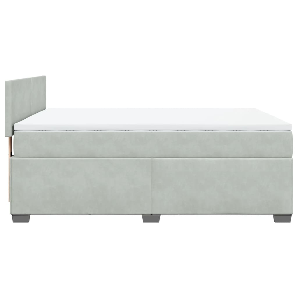 Boxspring met matras fluweel lichtgrijs 140x200 cm is nu te koop bij PeponiXL, paradijselijk wonen!