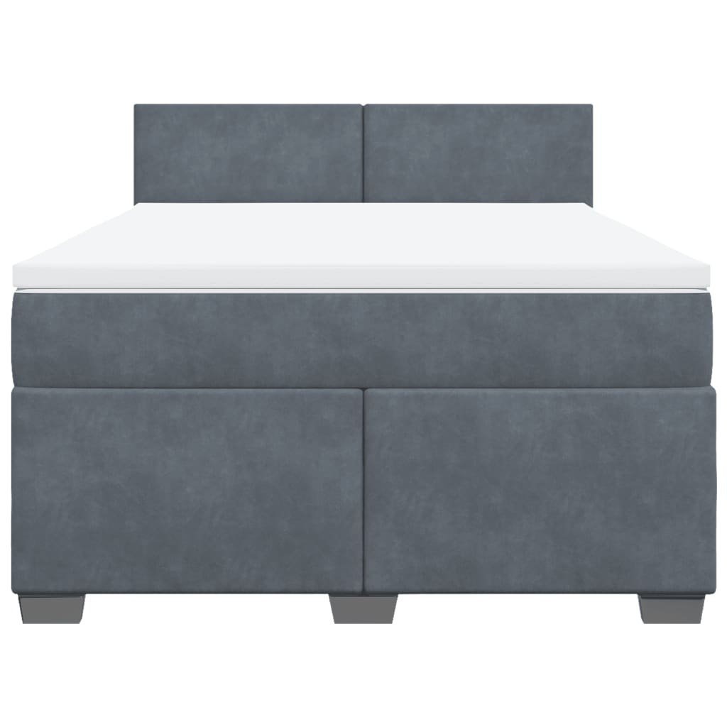 Boxspring met matras fluweel donkergrijs 140x200 cm is nu te koop bij PeponiXL, paradijselijk wonen!