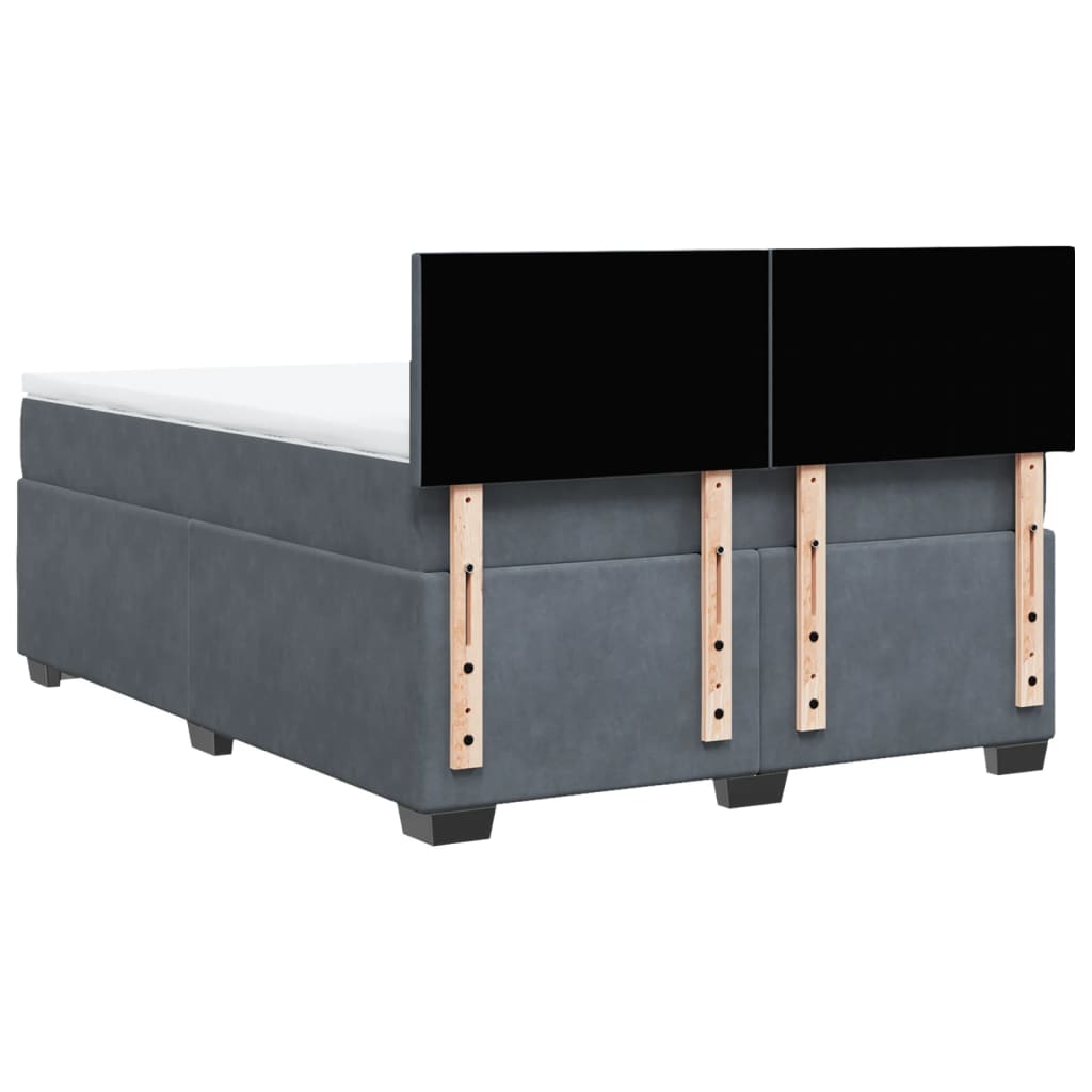 Boxspring met matras fluweel donkergrijs 140x200 cm is nu te koop bij PeponiXL, paradijselijk wonen!