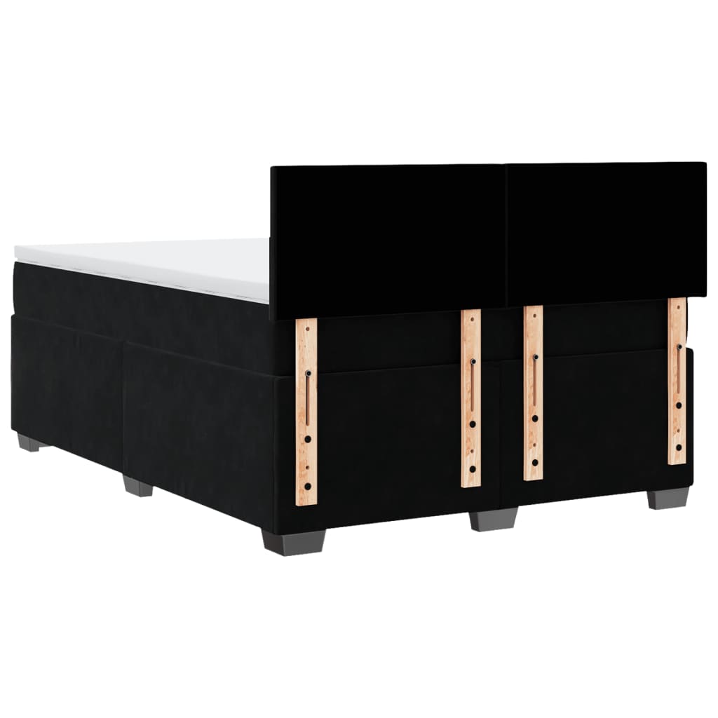 Boxspring met matras fluweel zwart 140x200 cm is nu te koop bij PeponiXL, paradijselijk wonen!