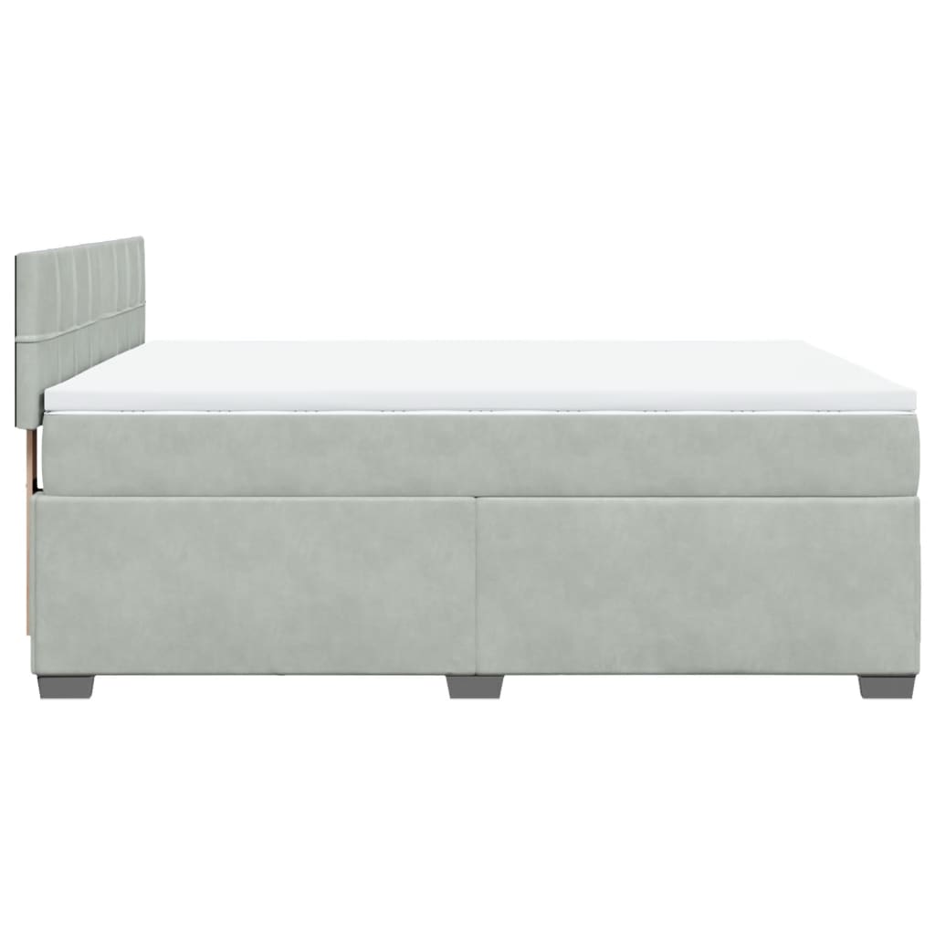 Boxspring met matras fluweel lichtgrijs 140x200 cm is nu te koop bij PeponiXL, paradijselijk wonen!
