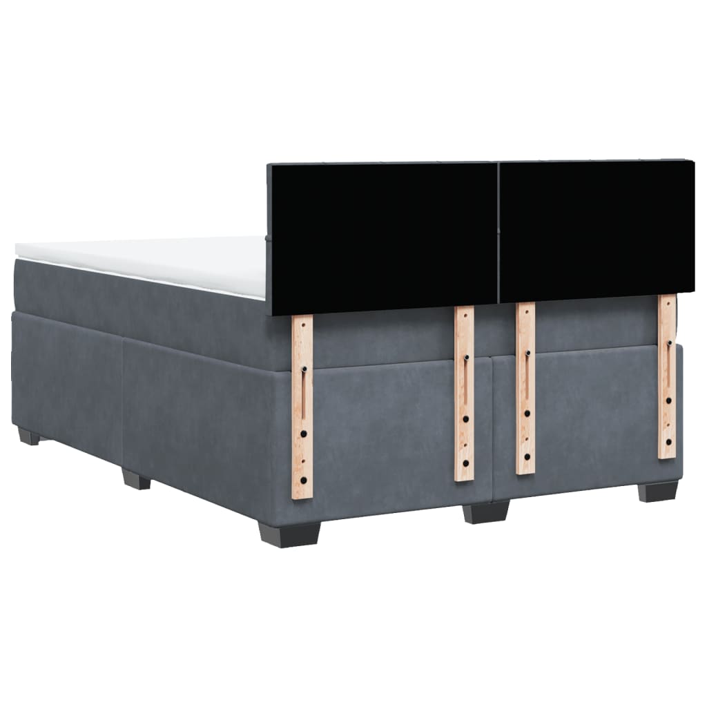 Boxspring met matras fluweel donkergrijs 140x200 cm is nu te koop bij PeponiXL, paradijselijk wonen!