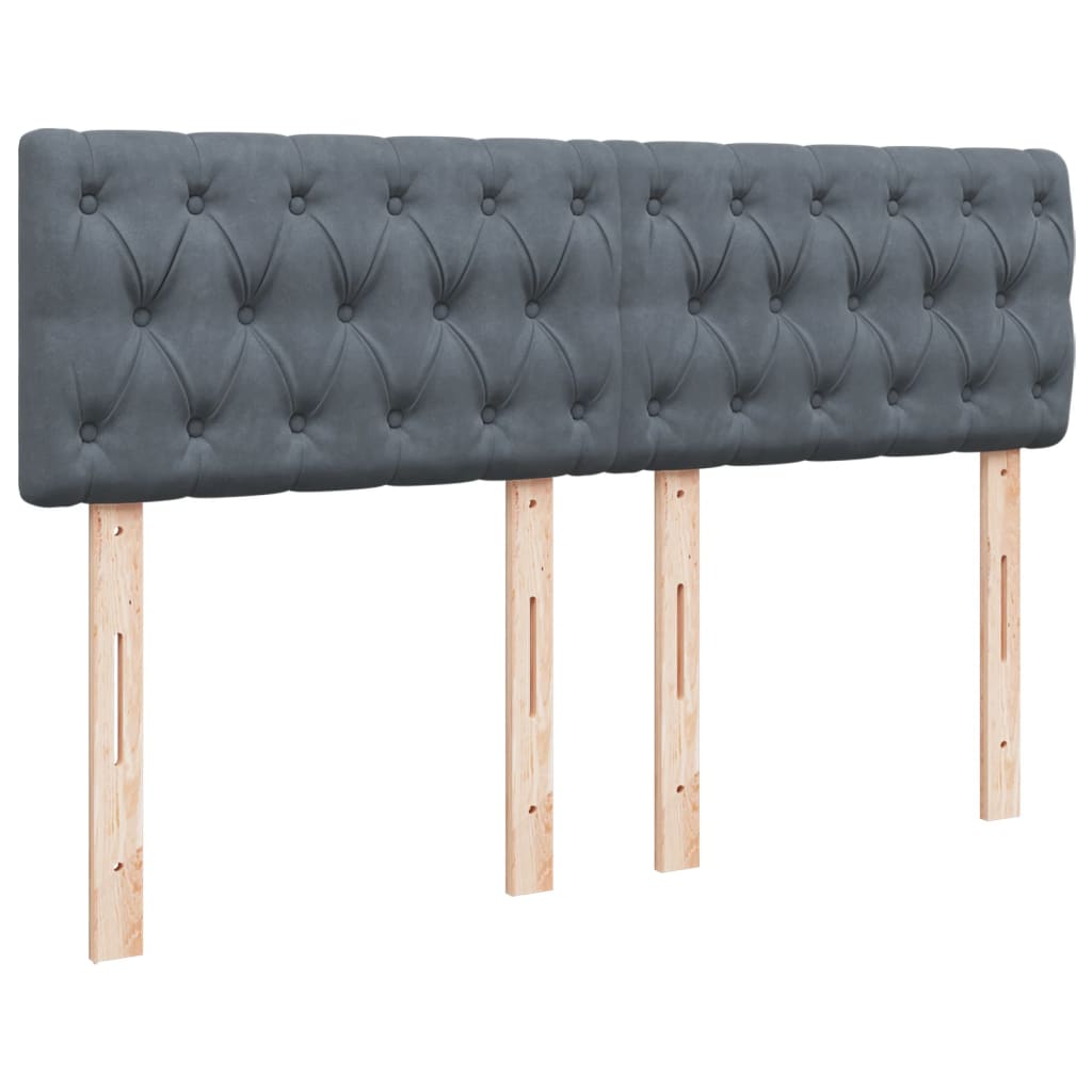 Boxspring met matras fluweel donkergrijs 140x200 cm is nu te koop bij PeponiXL, paradijselijk wonen!