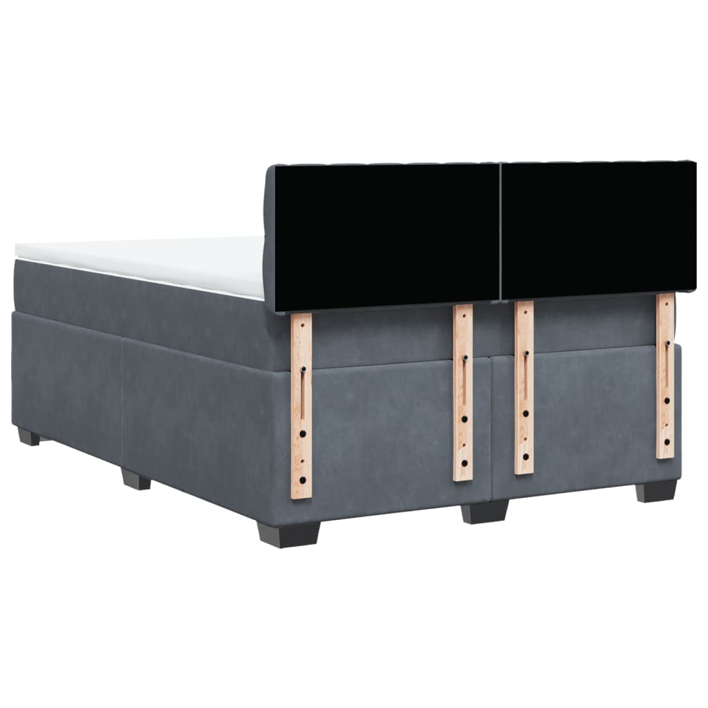 Boxspring met matras fluweel donkergrijs 140x200 cm is nu te koop bij PeponiXL, paradijselijk wonen!