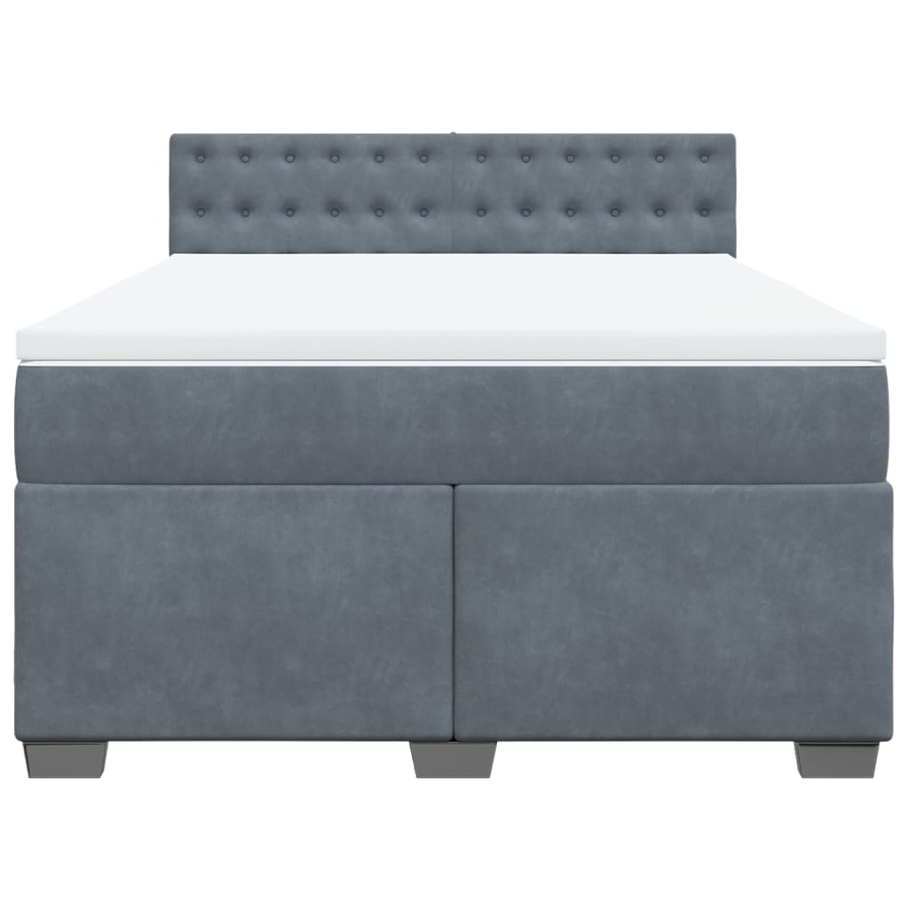 Boxspring met matras fluweel donkergrijs 140x200 cm is nu te koop bij PeponiXL, paradijselijk wonen!
