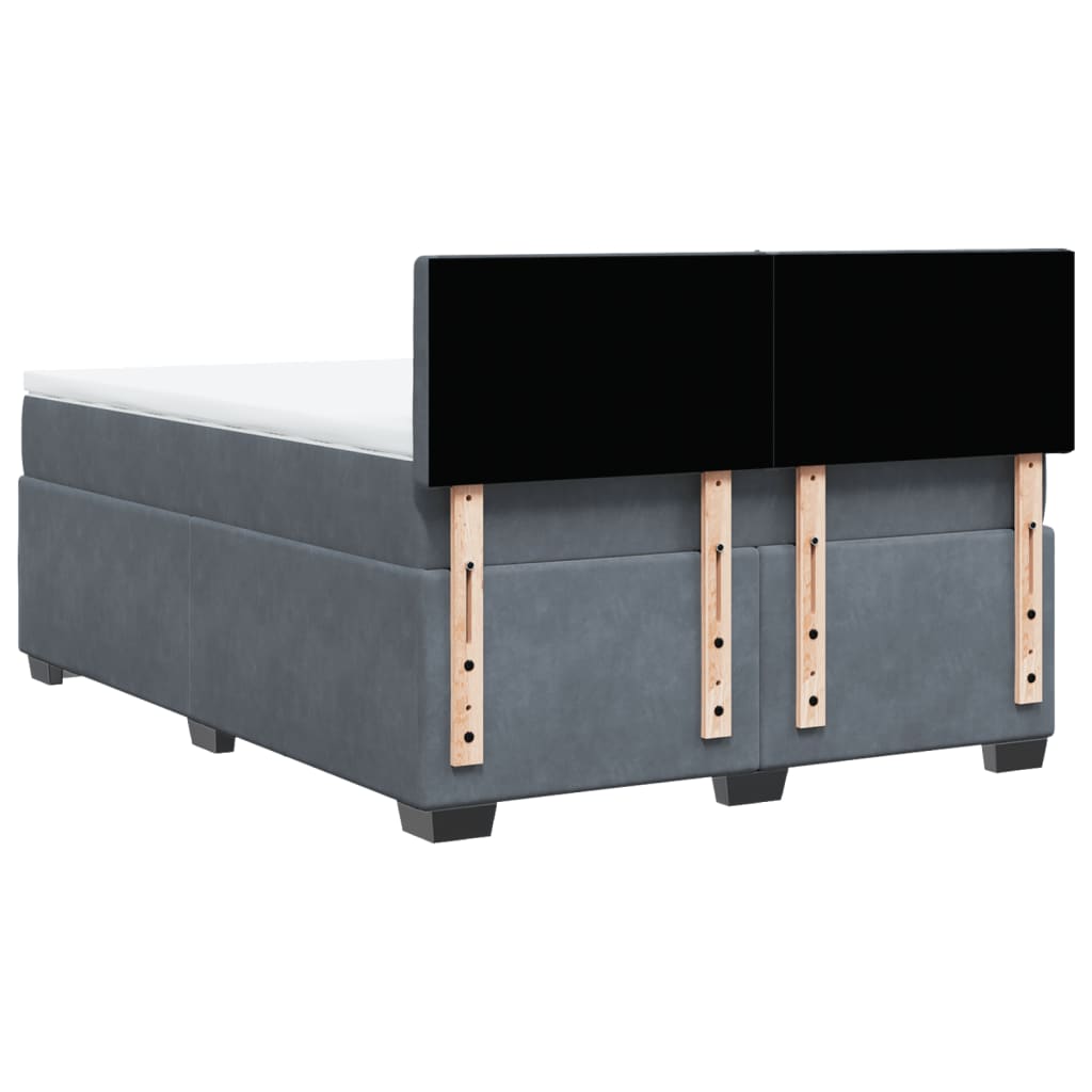 Boxspring met matras fluweel donkergrijs 140x200 cm is nu te koop bij PeponiXL, paradijselijk wonen!