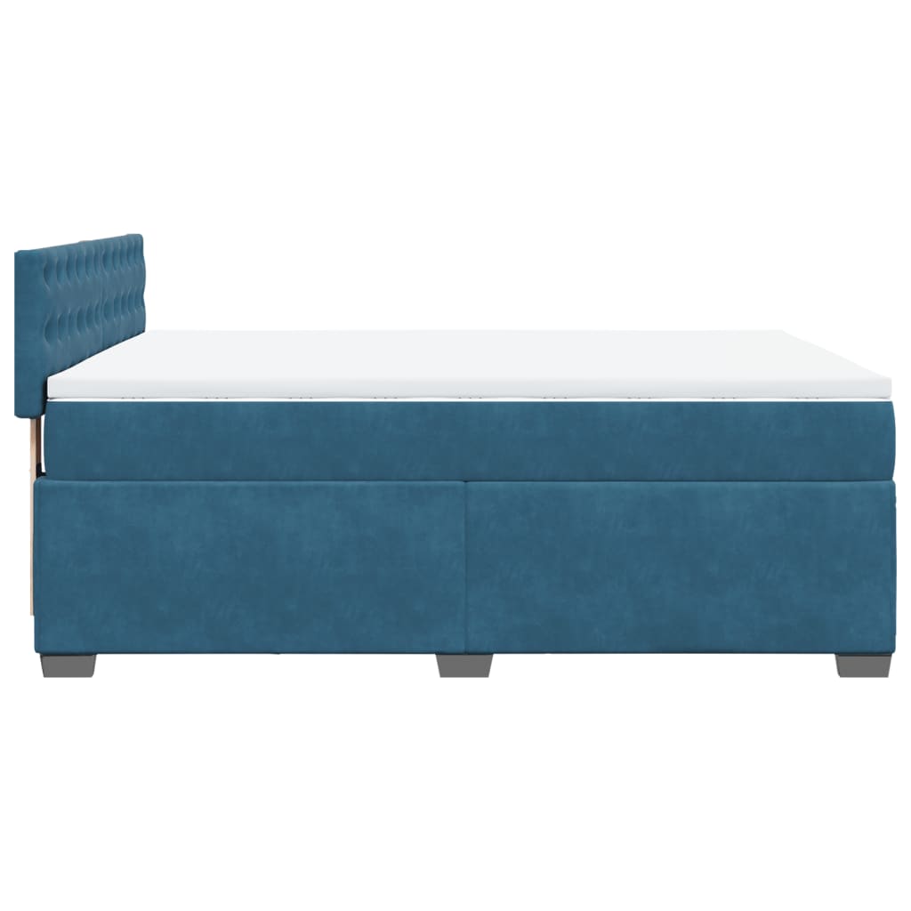 Boxspring met matras fluweel donkerblauw 140x200 cm is nu te koop bij PeponiXL, paradijselijk wonen!