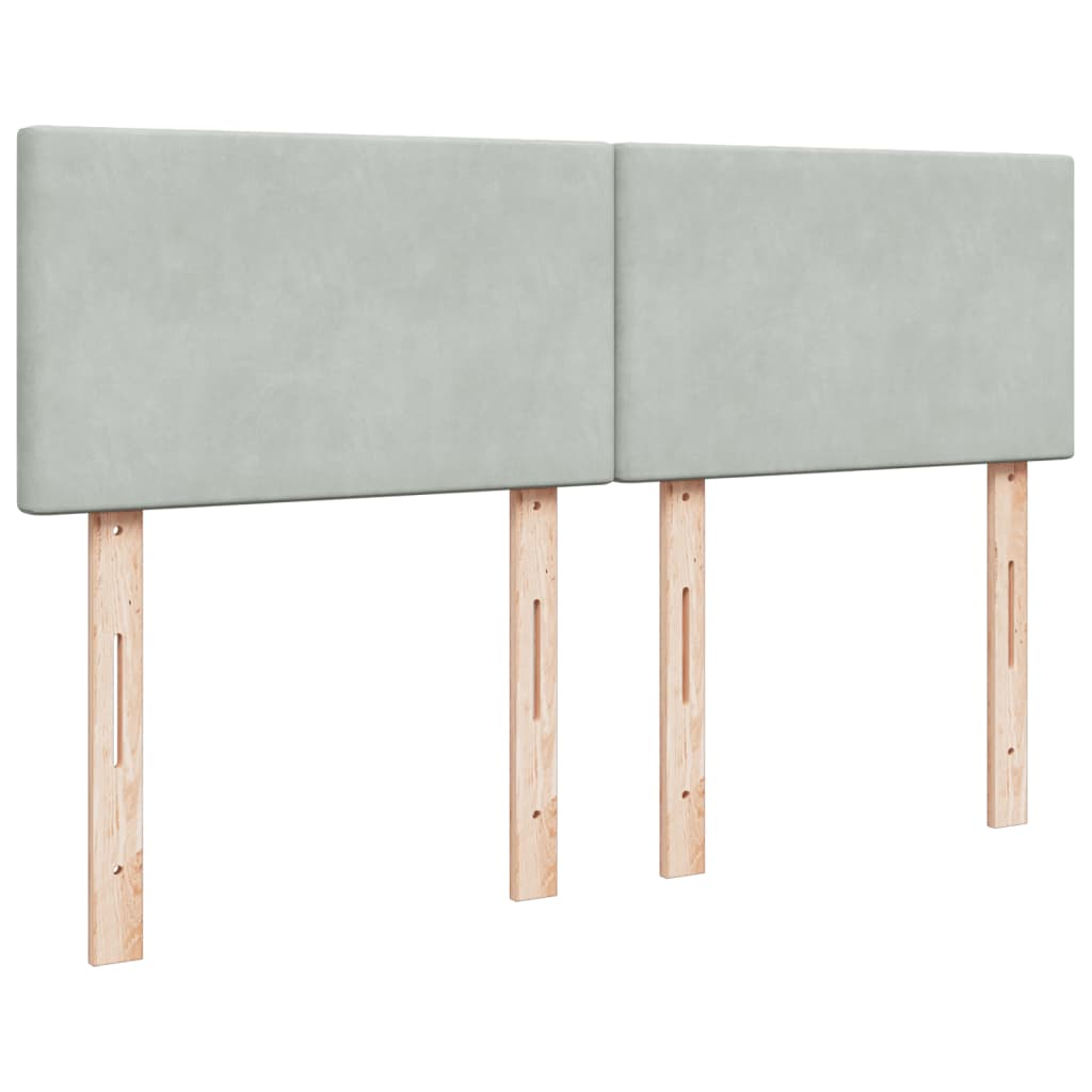 Boxspring met matras fluweel lichtgrijs 160x200 cm is nu te koop bij PeponiXL, paradijselijk wonen!