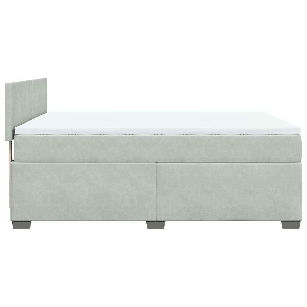 Boxspring met matras fluweel lichtgrijs 160x200 cm is nu te koop bij PeponiXL, paradijselijk wonen!
