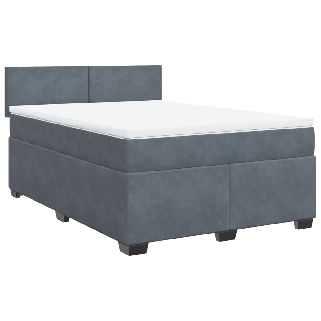 Boxspring met matras fluweel donkergrijs 160x200 cm is nu te koop bij PeponiXL, paradijselijk wonen!
