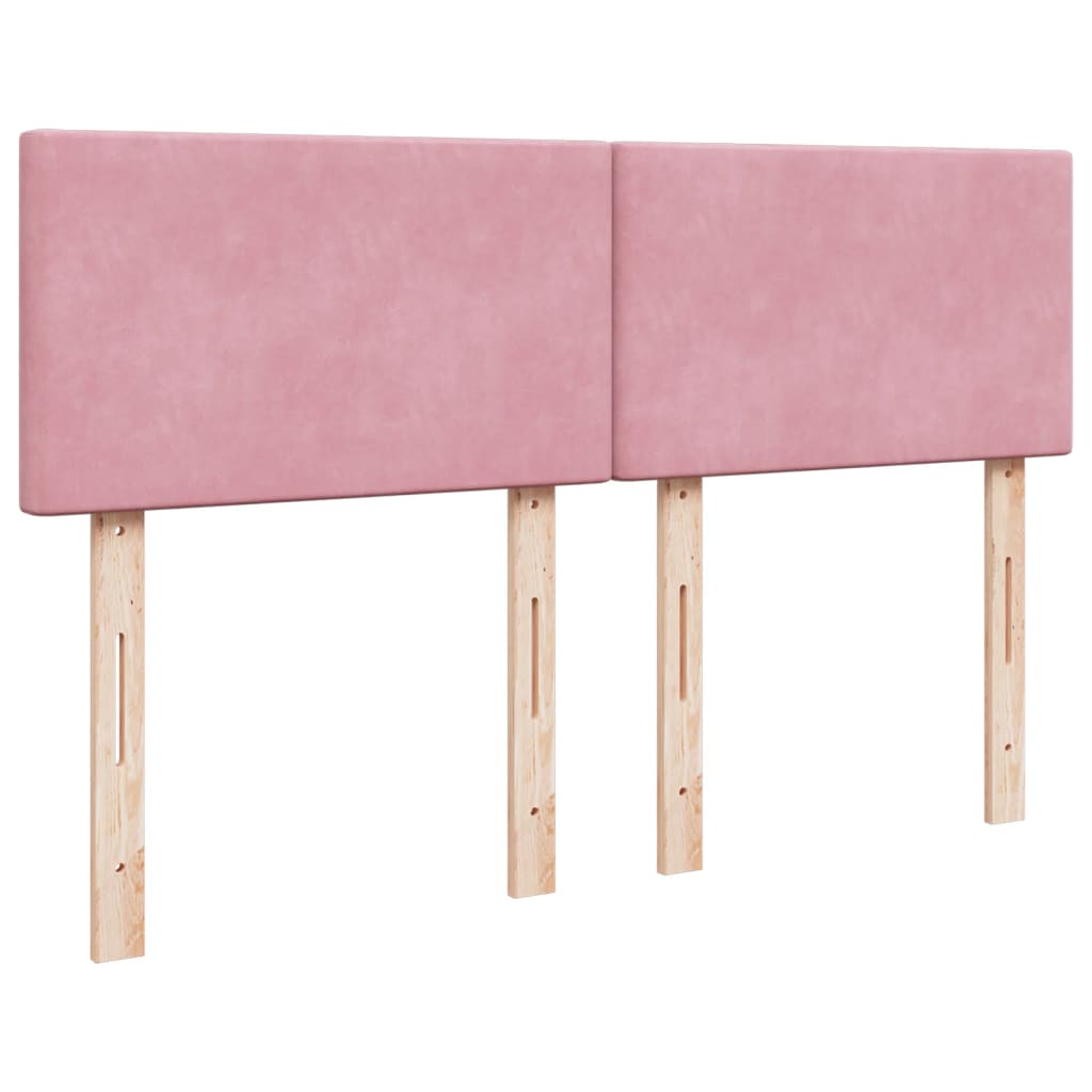 Boxspring met matras fluweel roze 160x200 cm is nu te koop bij PeponiXL, paradijselijk wonen!