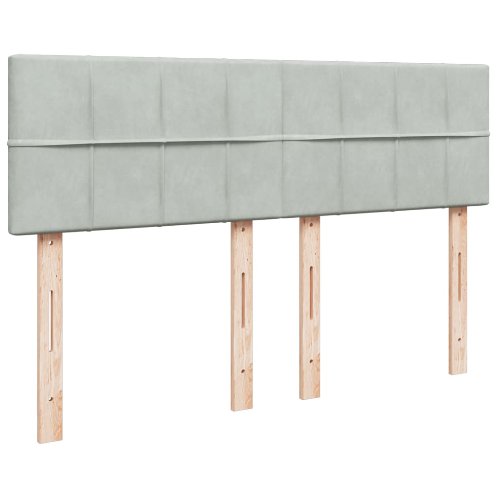 Boxspring met matras fluweel lichtgrijs 160x200 cm is nu te koop bij PeponiXL, paradijselijk wonen!