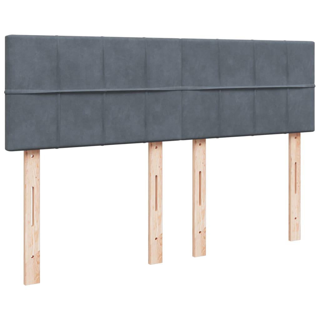 Boxspring met matras fluweel donkergrijs 160x200 cm is nu te koop bij PeponiXL, paradijselijk wonen!