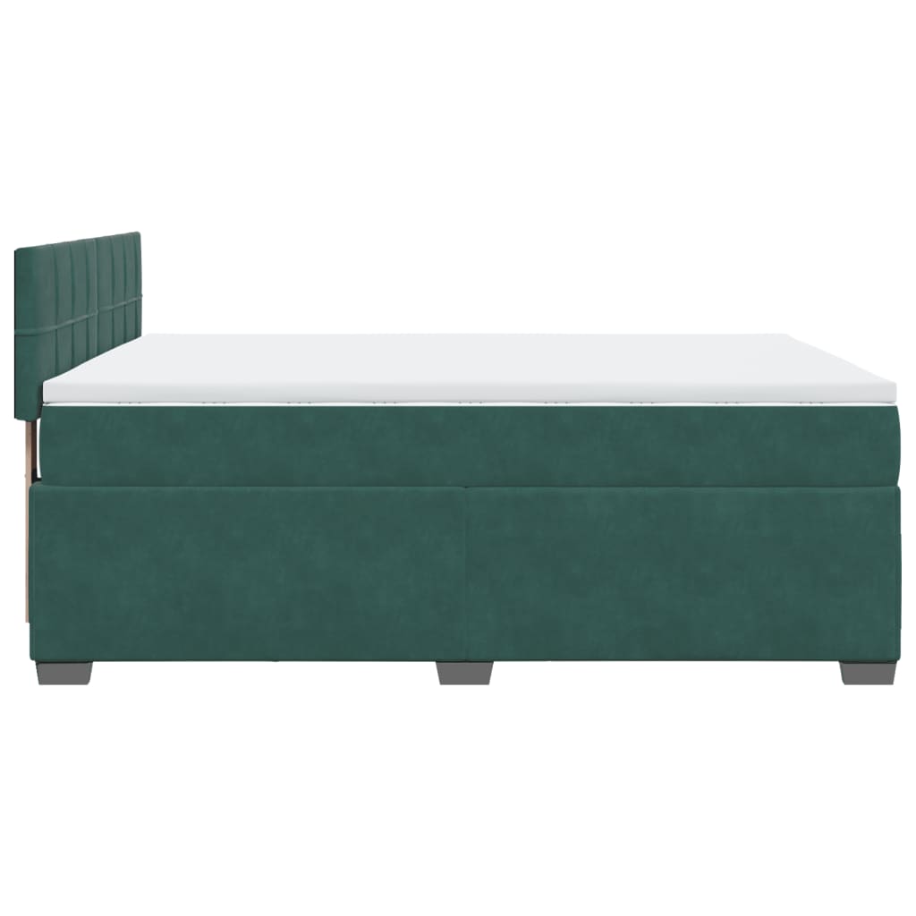 Boxspring met matras fluweel donkergroen 160x200 cm is nu te koop bij PeponiXL, paradijselijk wonen!
