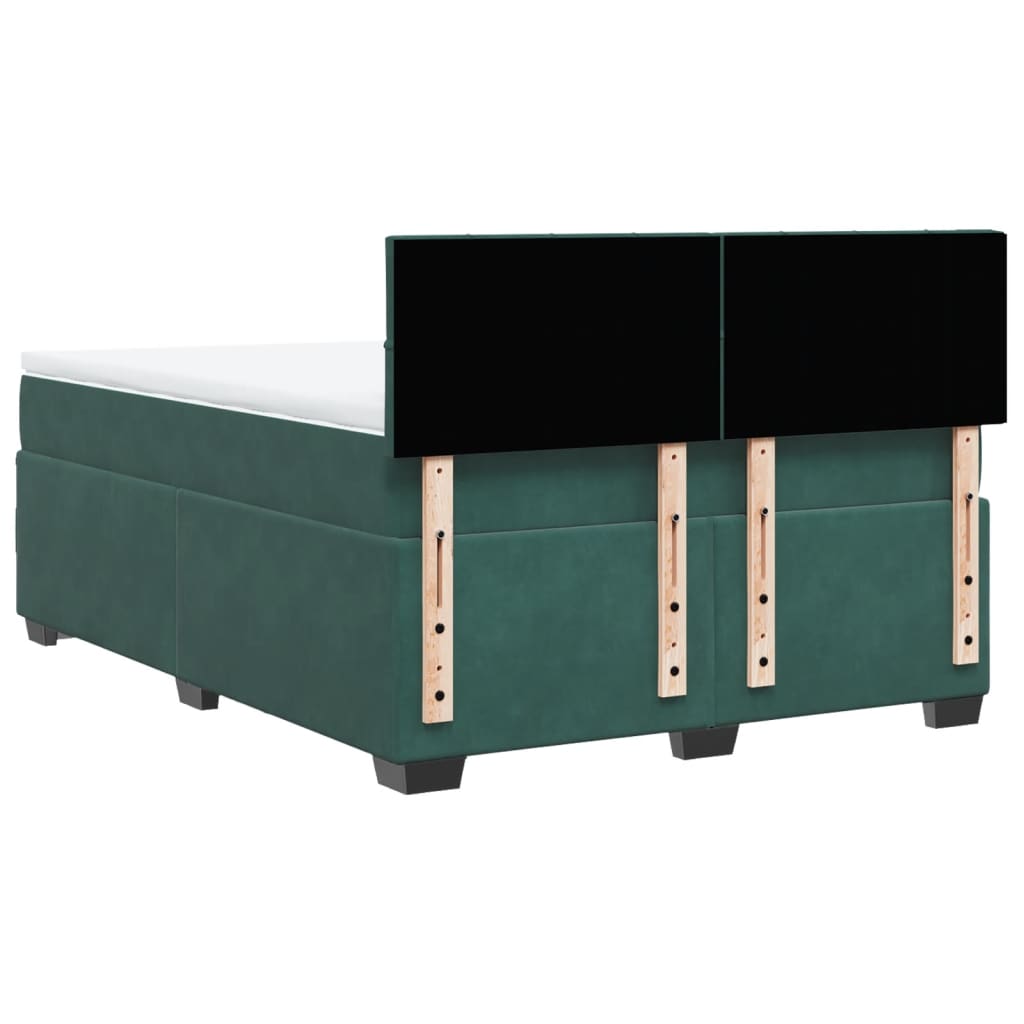 Boxspring met matras fluweel donkergroen 160x200 cm is nu te koop bij PeponiXL, paradijselijk wonen!