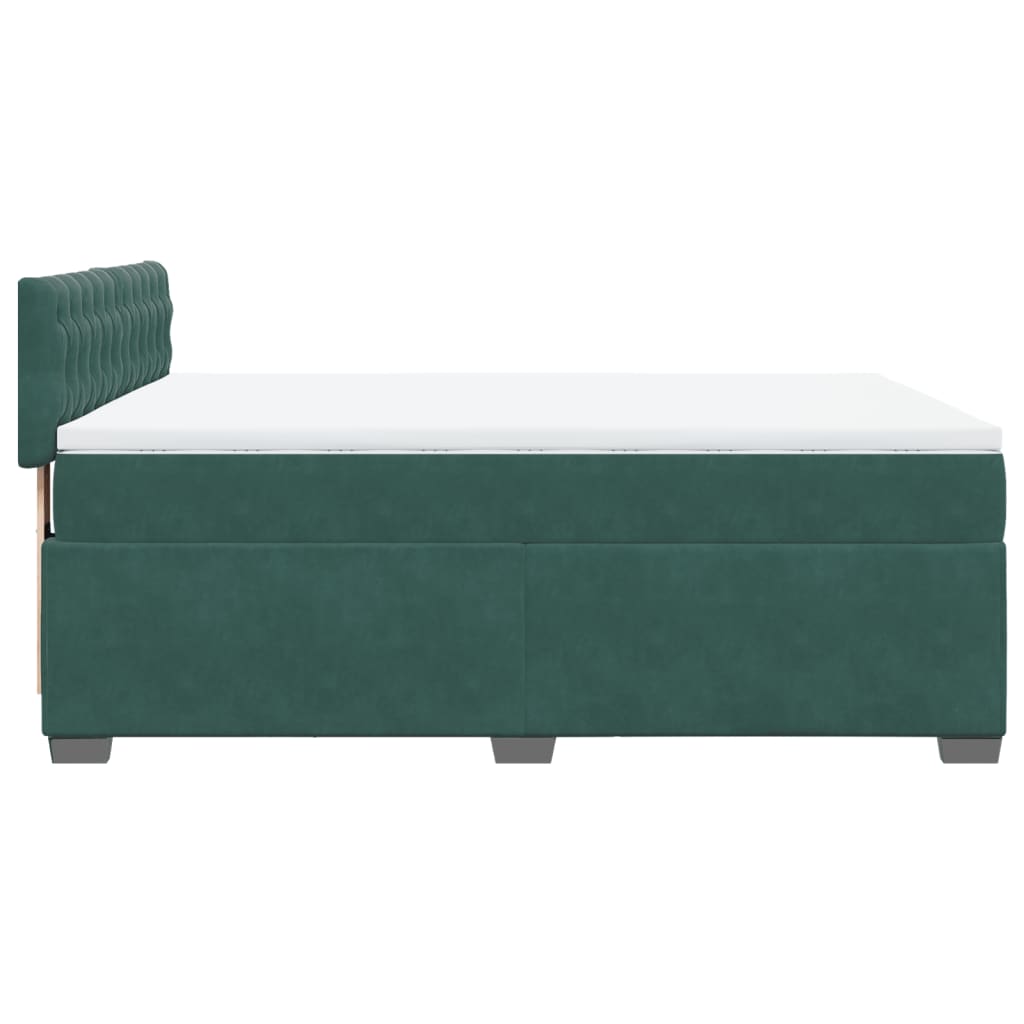 Boxspring met matras fluweel donkergroen 160x200 cm is nu te koop bij PeponiXL, paradijselijk wonen!