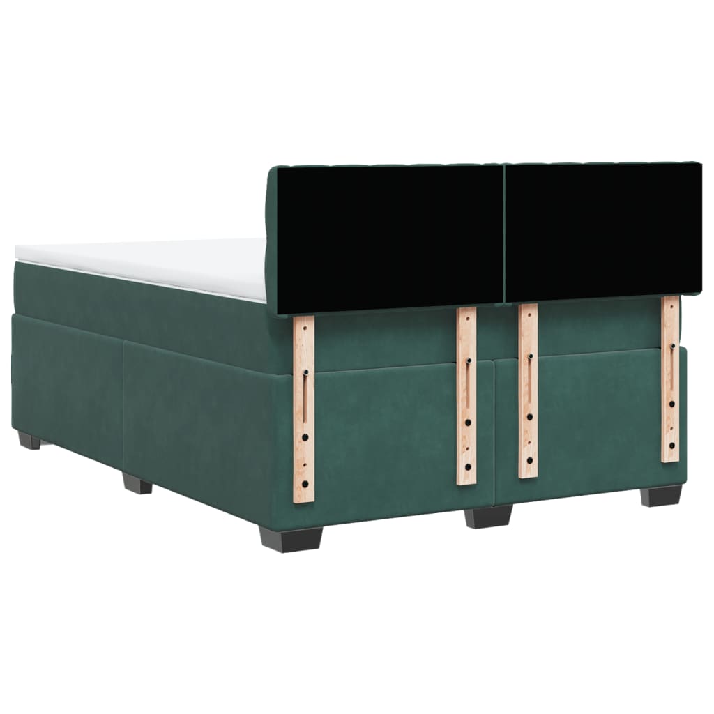 Boxspring met matras fluweel donkergroen 160x200 cm is nu te koop bij PeponiXL, paradijselijk wonen!