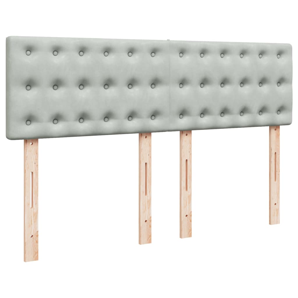 Boxspring met matras fluweel lichtgrijs 160x200 cm is nu te koop bij PeponiXL, paradijselijk wonen!