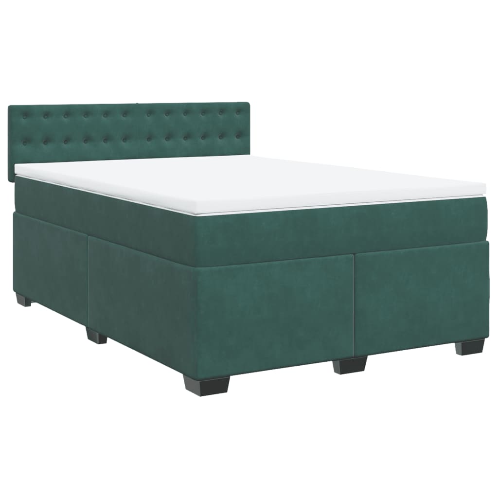 Boxspring met matras fluweel donkergroen 160x200 cm is nu te koop bij PeponiXL, paradijselijk wonen!