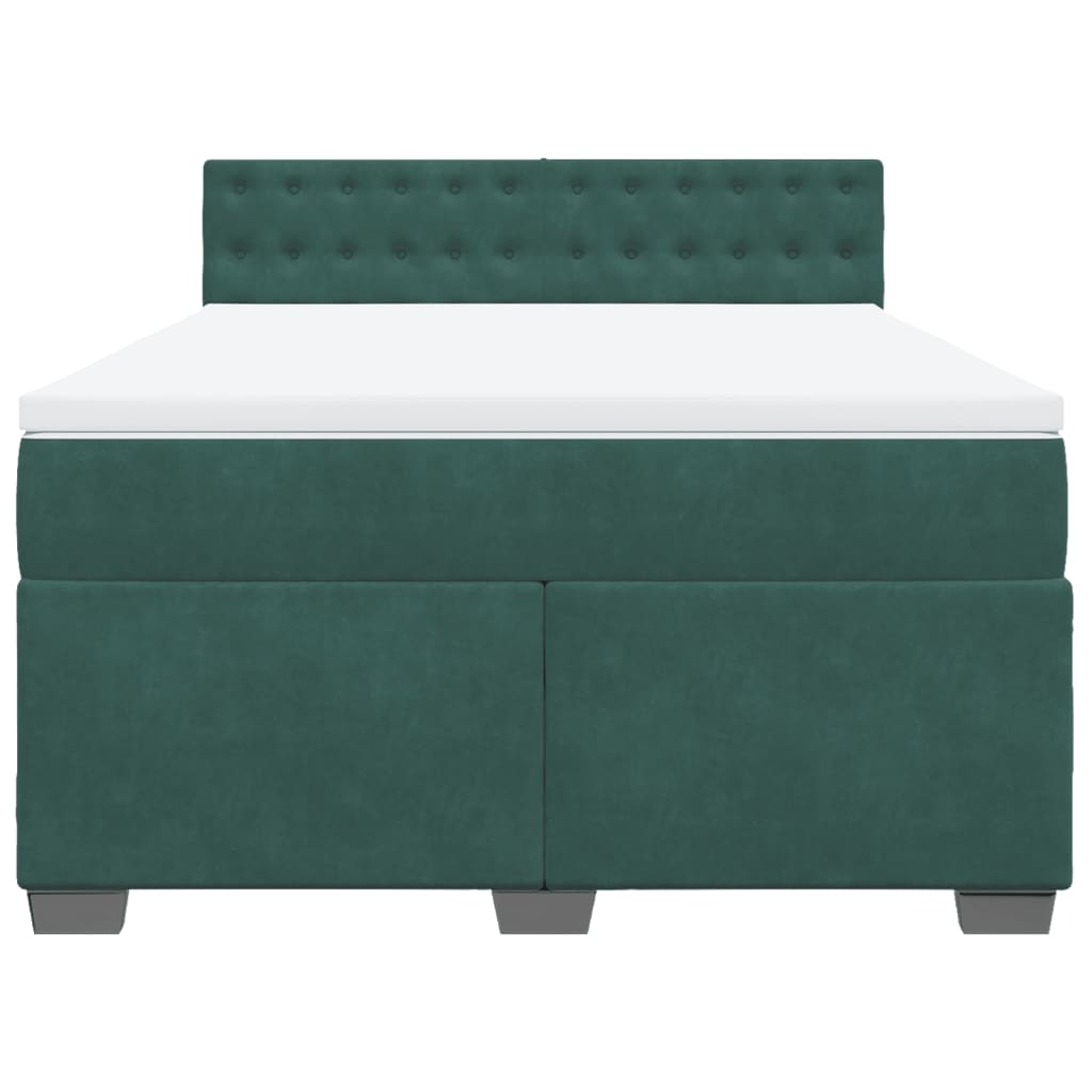 Boxspring met matras fluweel donkergroen 160x200 cm is nu te koop bij PeponiXL, paradijselijk wonen!