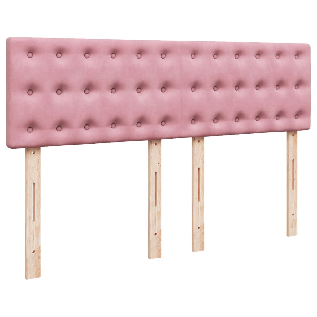 Boxspring met matras fluweel roze 160x200 cm is nu te koop bij PeponiXL, paradijselijk wonen!